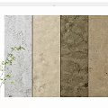 Various Textured Background Wall With Different Neutral Colors And Bamboo Decoration