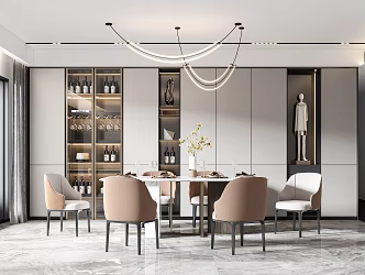 Light Luxury Restaurant 3d model