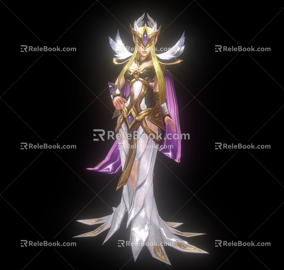 Queen Game Female Character Female Character Girl Royal Sister Angel Magician Witch 3d model