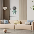 modern double sofa chaise longue 3d model