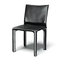 Modern Black Dining Chair With Sleek Surface And Minimalist Streamlined Design Structure 3d model