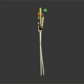 Elegant Golden Hairpin Jewelry Featuring Yellow Leaf Red and Green Beads Design