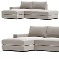 Modern Light Gray Fabric Sectional Sofa With Spacious Seats And Comfortable Backrest 3d model