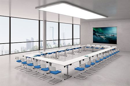 Modern Training Room Training Table 3d model