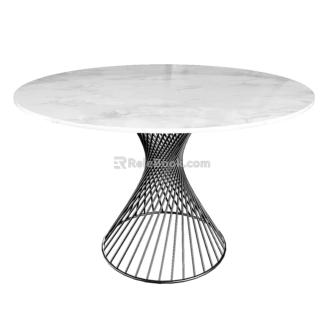 Marble Dining Table Negotiation Table Round Table Light Luxury Dining Table 3d model