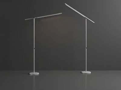 Modern Floor Lamp Design With Slim Pole And Round Base For Home Lighting 3d model