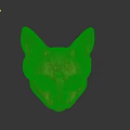 Golden Egyptian Style Cat Head Sculpture With Textured Surface And Dark Background Reflection