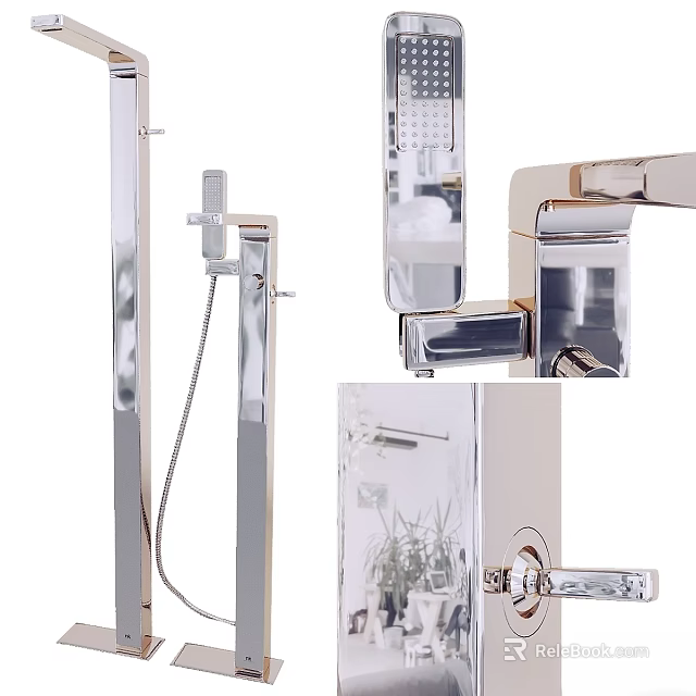 Modern Chrome Kitchen Faucet With Sleek Contemporary Design And Durable Build 3d model 