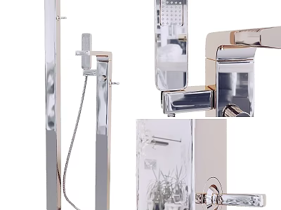 Modern Chrome Kitchen Faucet With Sleek Contemporary Design And Durable Build 3d model