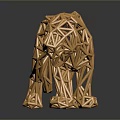 Golden Geometric Tiger Sculpture As Stylish Decorative Furniture Piece For Home