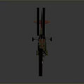 Vintage Military Helicopter Model Green Brown Color With Rotor And Fuselage Details On Gray Background