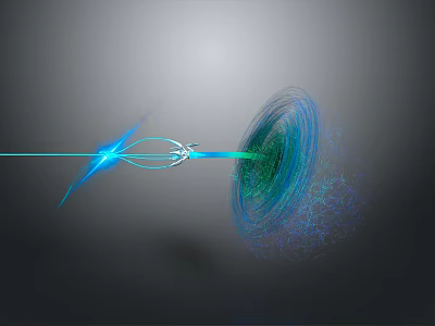 Abstract Futuristic Visualization With Swirling Blue Green Lines And Dynamic Flow 3d model