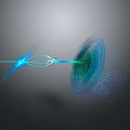 Abstract Futuristic Visualization With Swirling Blue Green Lines And Dynamic Flow 3d model