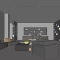 Modern Office Interior Design With Open Layout Sofa Area Bookshelves And Work Desk