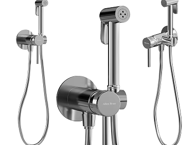 Modern Stainless Steel Shower System With Fixed Head Handheld Sprayer And Control Valve 3d model