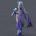 Game And Movie Character With White Long Hair Blue Accents And Futuristic Tech Outfit