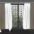 Beige And White Sheer Curtains With Drapes For Modern Floor To Ceiling Windows