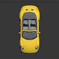 Yellow Convertible Sports Car with Sleek Body Design Silver Alloy Wheels and Black Interior