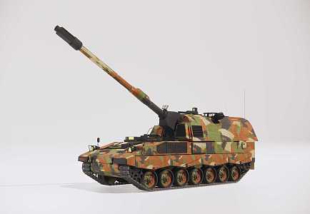 modern self-propelled howitzer 3d model