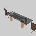 Modern Brown Office Chairs With Armrests And Wheels For Glass Desk Workspace
