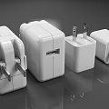 White Mobile Phone Chargers With Different Sizes And USB Ports For Digital Devices Accessories
