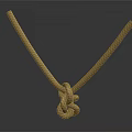 V Shaped Knotted Brown Rope With Tightly Tied Knot Isolated On Dark Background