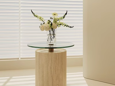 Side a few corner a few round a few floral bedside table 3d model
