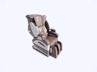 Modern Light Brown Massage Chair With Ergonomic Design And Padded Backrest 3d model