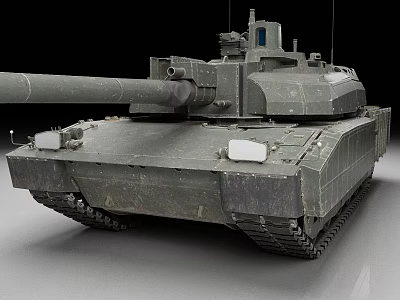 Modern Military Armored Tank With Heavy Track System And Turret Design 3d model
