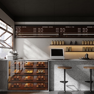 Modern Cafe Cashier Counter Bar Chair Kitchen Supplies Combination Coffee Machine Kitchen Equipment 3d model