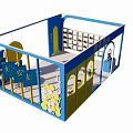 Lang Sheng Pharmaceutical Storefront With Blue Yellow Arched Doorways And Display Area