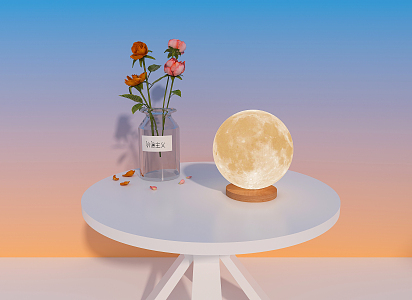 Modern Table Lamp Moon Decorative Table Lamp 3d model