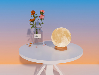 Modern Table Lamp Moon Decorative Table Lamp 3d model