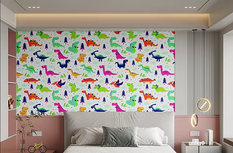 Modern bedside background wall Children's bedside background wall 3d model