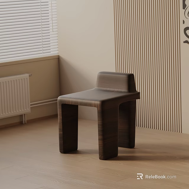 Modern Minimalist Nightstand with Wooden Frame and Drawer Storage Space 3d model 