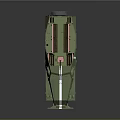 Green 558 Military Functional Vehicle With Six Wheels Mounted Weapon Red Windows And White Stripes