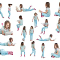 life characters children multi-angle role 3d model