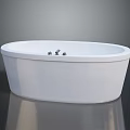 Modern White Oval Bathtub With Faucet Drain And Sleek Design