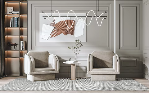 Modern leisure sofa combination leisure single chair 3d model
