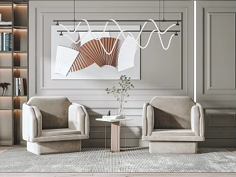 Modern leisure sofa combination leisure single chair 3d model