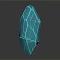 Elegant Blue Stone Crystal Featuring Geometric Surface Texture On Gray Background