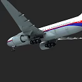 Modern Commercial Passenger Airplane With White Body Blue Logo Twin Engines And Wings
