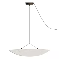 Modern Unique Shape White Fabric Pendant Light With Metal Frame 3d model