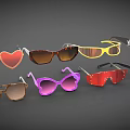 Various Stylish Sunglasses Featuring Heart Butterfly Square Shapes And Colorful Lenses