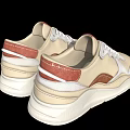 Modern Casual Beige Sneakers with White Soles and Brown Accent Details