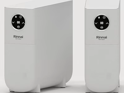 Modern Rinnai Kitchen Appliances With Digital Display White Design Two Units 3d model
