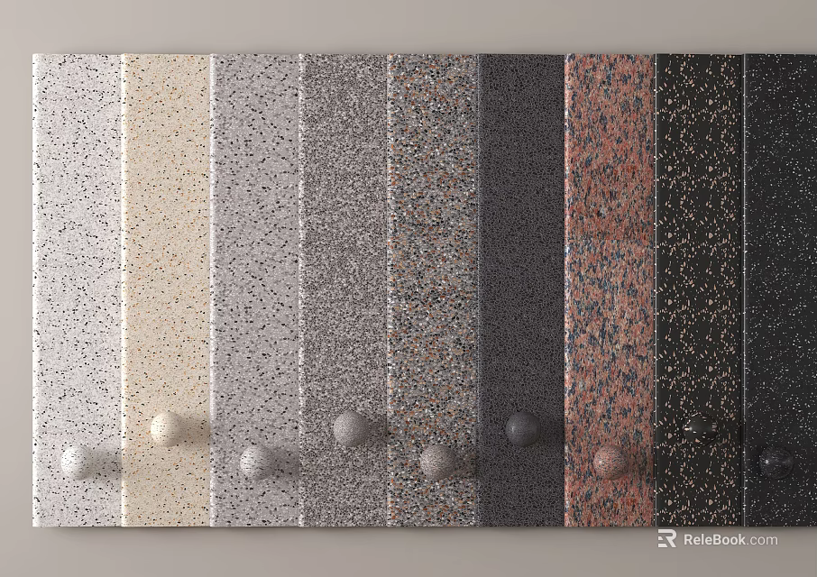 Various Stone Texture Samples With Different Colors And Patterns For Decorative Use 3d model 