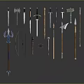 Ancient Weapons Collection Featuring Swords Spears Bows Daggers And Axes 3d model