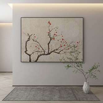 New Chinese Plant Painting Decorative Painting 3d model