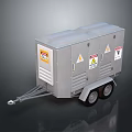 Industrial Equipment Trailer Mounted With Metal Enclosure Warning Labels And Wheels
